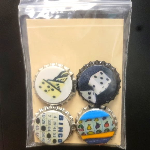 Bottle Cap Magnets for Game Room Fridge Handmade - Picture 3 of 4